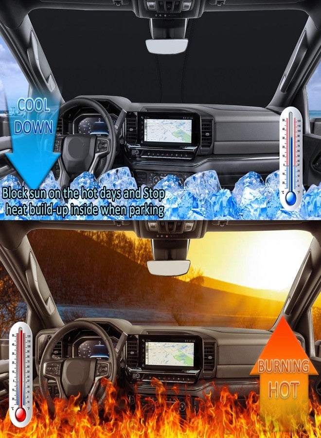 TOPINSTALL مظلة شمسية قابلة للطي من TOPINSTALL 2025 متوافقة مع سيارات شيفروليه سيلفرادو/جي إم سي سييرا 1500 المُحسّنة من موديلات 2022-2026، وسيلفرادو سييرا 2500/3500HD من موديلات 2024-2026، والطراز المُحسّن لعام 2022، مصنوعة من البوليستر العاكس للضوء. - Image 2